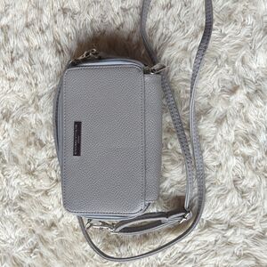 Adrienne Vittadini | Gray Textured Crossbody Micro Bag Battery Bank Charger